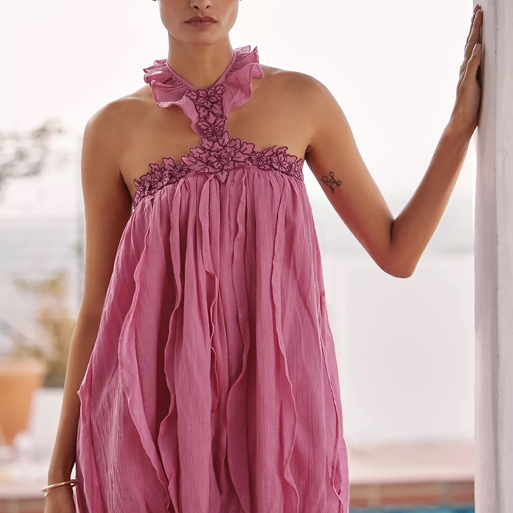 ANTHROPOLOGIE Jellyfish Halter Mini Dress